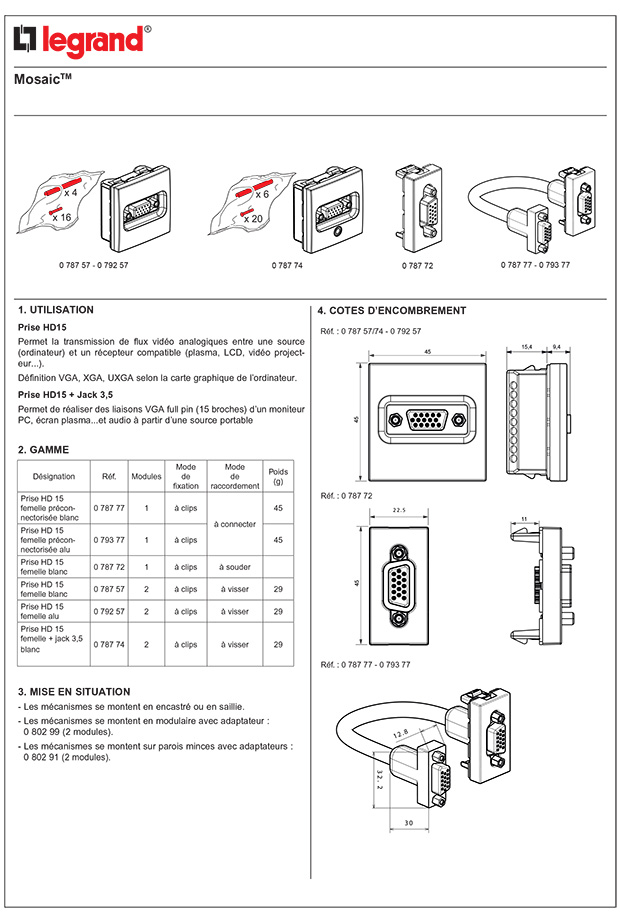 پریز یک ماژول VGA لگراند