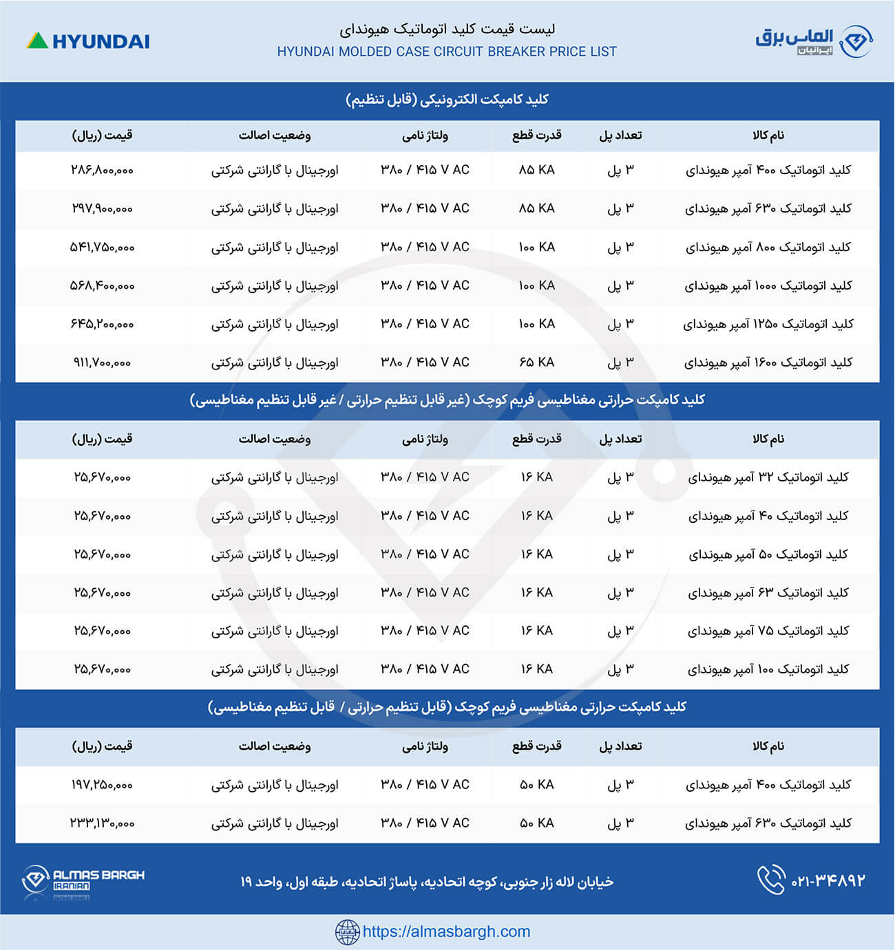 لیست قیمت جدید کلید کامپکت هیوندای 1403